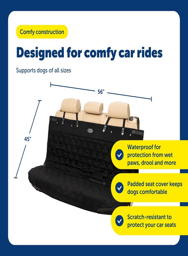 بيت سيف غطاء مقعد السيارة المبطن من بيت سيف هابي رايد - حماية متينة للمقعد الخلفي مع مقاومة للماء، مع إمكانية الوصول الآمن لحزام الأمان - يحافظ على نظافة المقاعد الجلدية ويحميها من الخدوش - Image 5